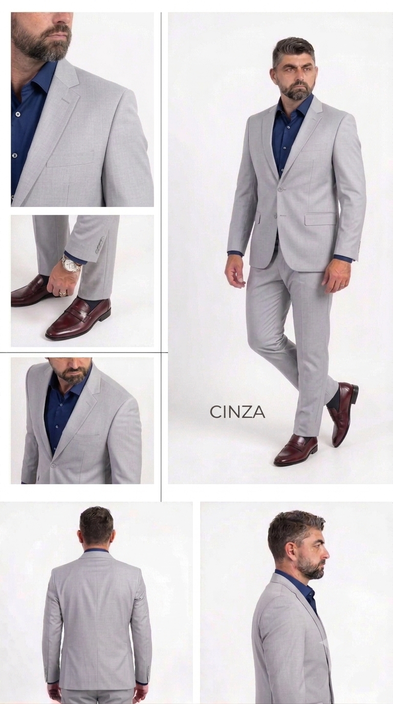 Costume Poliviscose Lapela Notch