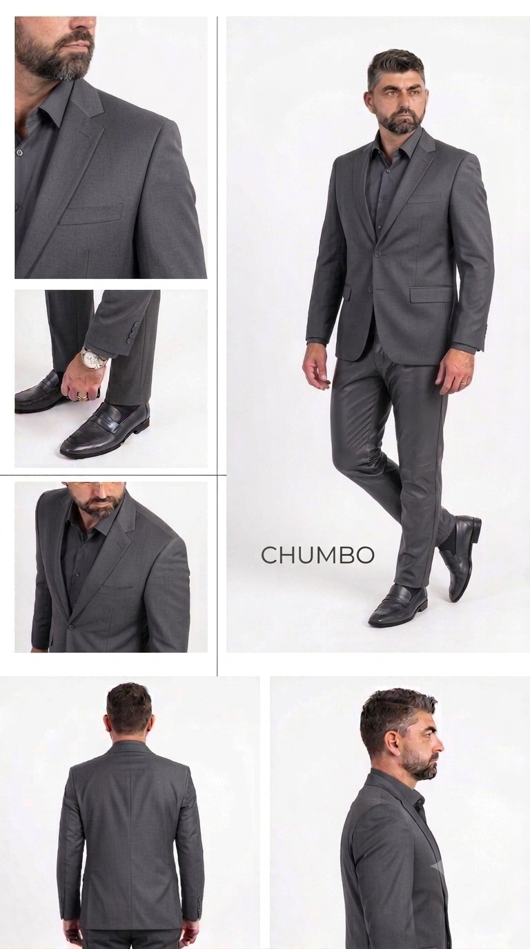 Costume Poliviscose Lapela Notch