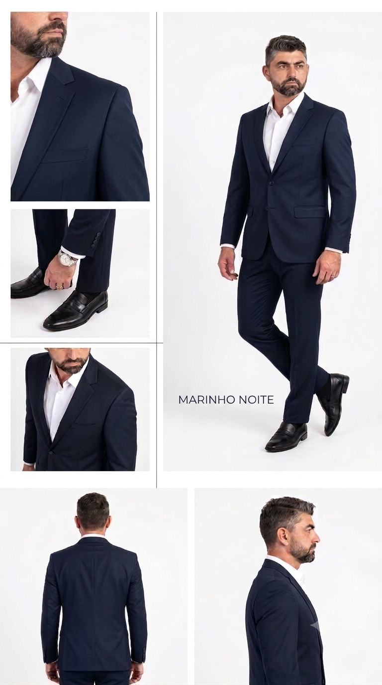 Costume Poliviscose Lapela Notch
