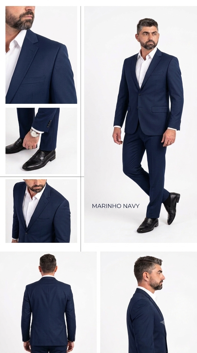 Costume Poliviscose Lapela Notch
